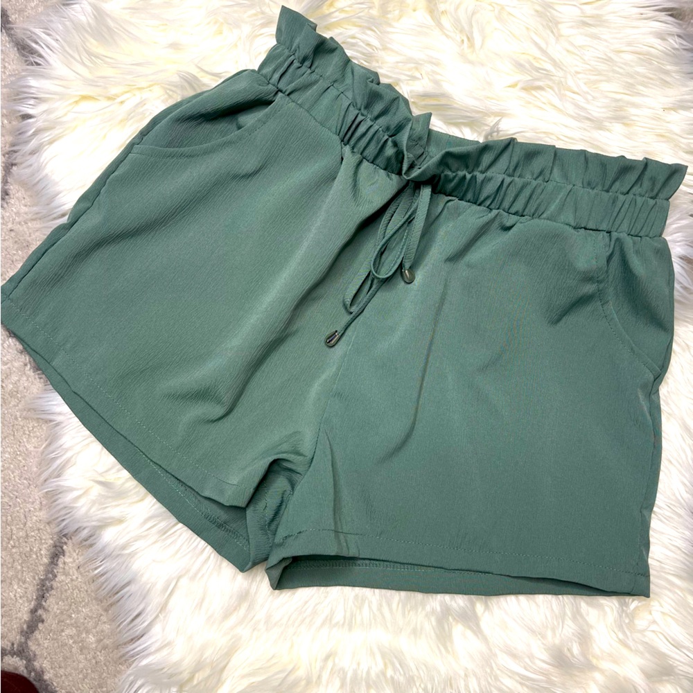 Shein Mint Paperbag Waist Shorts L